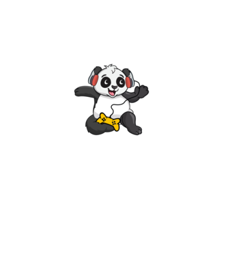Gaming Panda minta fehér pólón