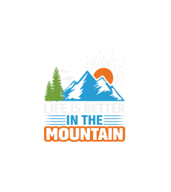 Life is Better In the Mountain minta fehér pólón