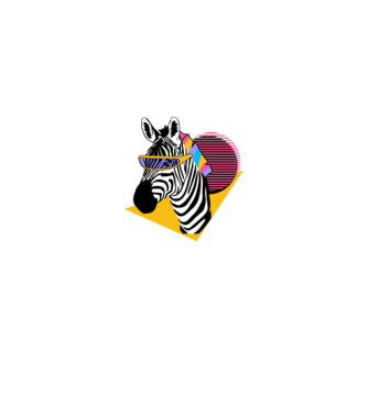 Retro zebra minta fehér pólón