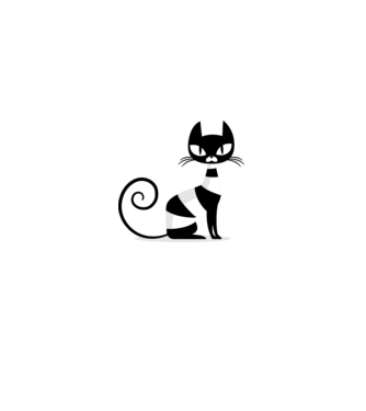 Black cat sitting (színezhető) minta fehér pólón