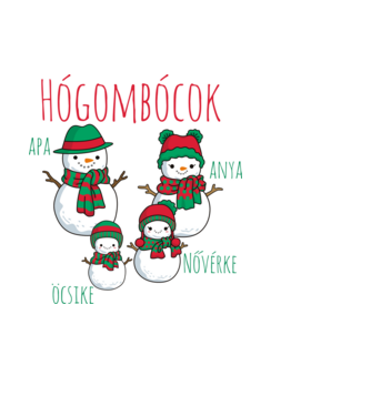 Hógombócok - apa, anya, öcsike, nővérke minta világoskék pólón