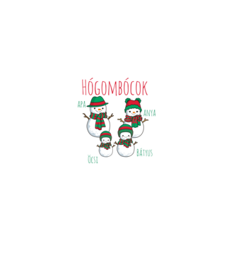 Hógombócok - apa, anya, öcsi, bátyus minta fehér pólón