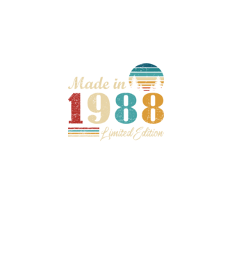 Vintage birthday 1988 minta fekete pólón