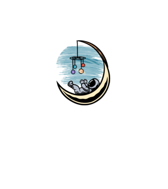 Astronaut baby minta fekete pólón