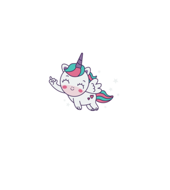 Cute unicorn minta világos rózsaszín pólón