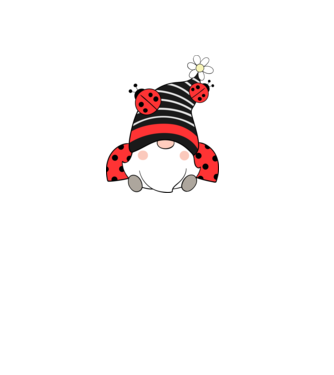 Ladybug Gnomes minta fehér pólón