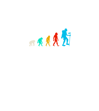 Túrázó evolúció  minta fekete pólón