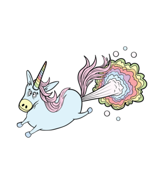 Leaping & Finging Unicorn Pastel minta fehér pólón