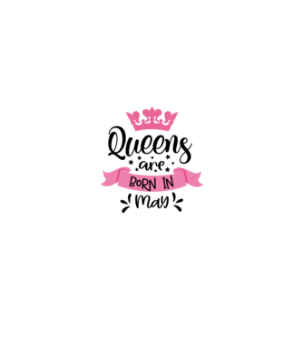 Queens are born in may minta fehér/piros pólón