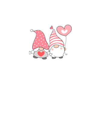 Gnomes Valentine minta fehér pólón
