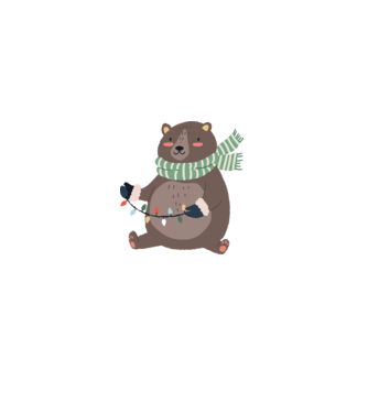 Christmas bear cute minta fehér pólón