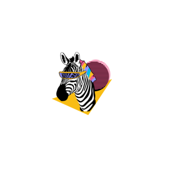 Retro zebra minta világos rózsaszín pólón