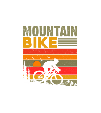 Mountain bike minta fehér pólón