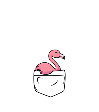 Flamingó zsebminta minta homokszín pólón