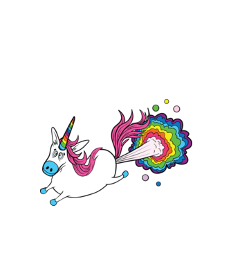 Leaping & Finging Unicorn minta fehér pólón