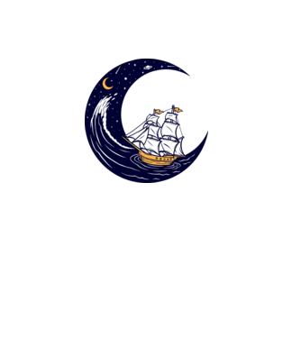 Éjszakai hajózás minta fekete pólón