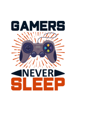 Gamers never sleep minta világoskék pólón