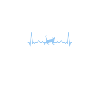 Heartbeat cat cardiogram (színezhető) minta farmerkék pólón