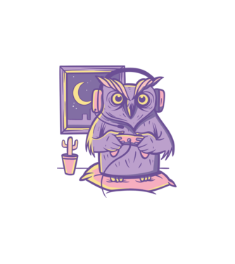 owl gaming minta fehér pólón