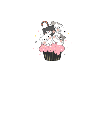 Cat on Cupcake minta fehér pólón