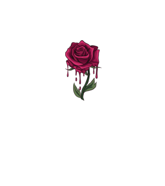 Bleeding Rose minta fehér pólón