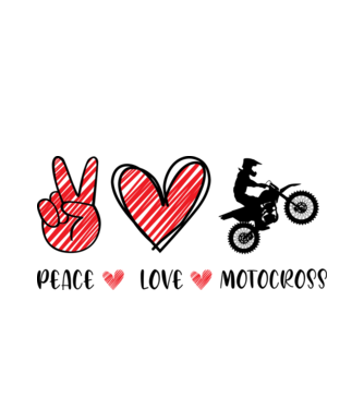 Peace Love Motocross minta fehér pólón