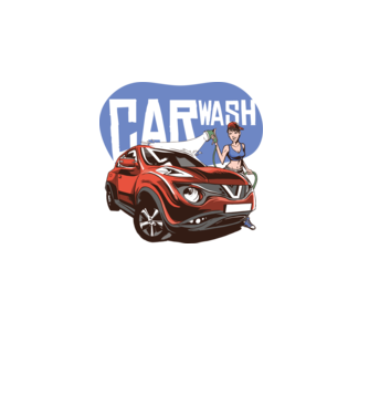 CarWash minta fehér pólón