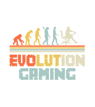 Gaming evolúció  minta fehér pólón
