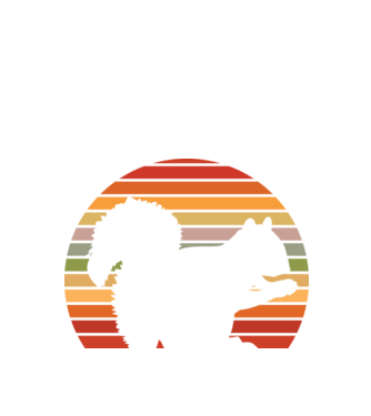 Retro squirrel minta fekete pólón