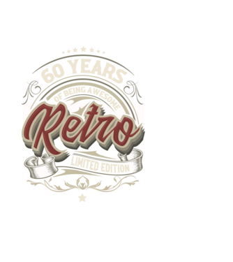 Retro 60 éves minta fekete pólón