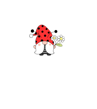 Ladybug Gnomes minta fehér pólón