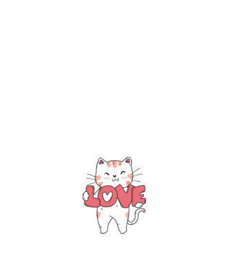 Cuki cica love feliratot tart minta fehér pólón