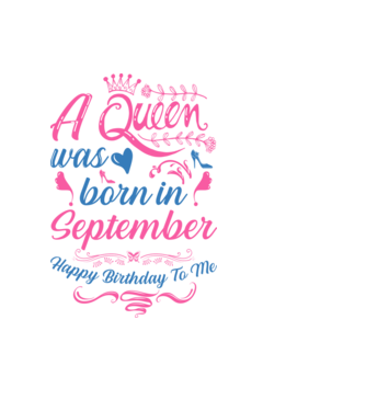 A queen was born in September happy birthday to me-01 minta fekete pólón