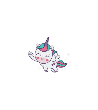 Cute unicorn minta fehér pólón
