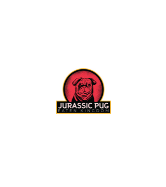 Jurassic pug minta fekete pólón