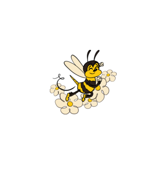 Bee Flower minta fehér pólón