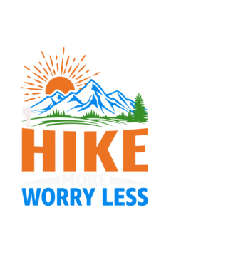 Hike more worry less minta fekete pólón