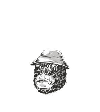 Kalapos gorilla  minta fehér pólón
