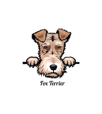 Foxterrier zsebminta minta fehér pólón