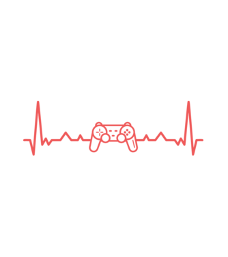 Heartbeat with gamepad minta fehér pólón