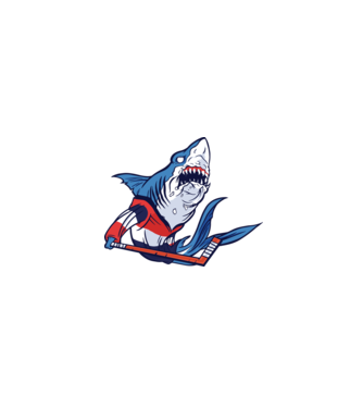Shark Hockey minta fehér pólón