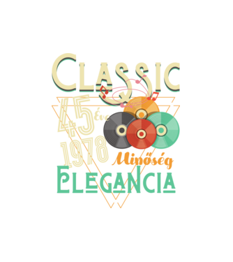 Classic 45 éve minta fehér pólón