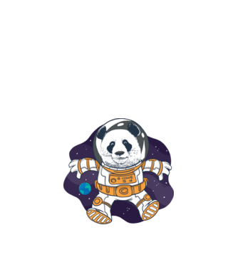 ŰRHAJÓS PANDA minta fehér pólón