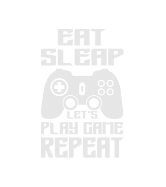 Eat sleep play game minta fehér pólón