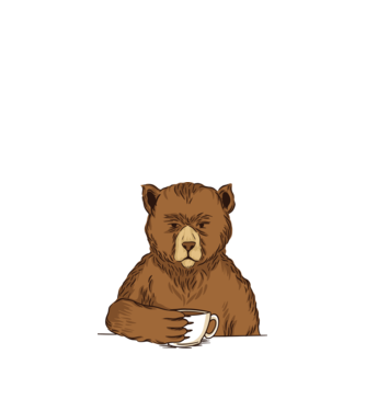 Coffee Bear minta narancssárga pólón