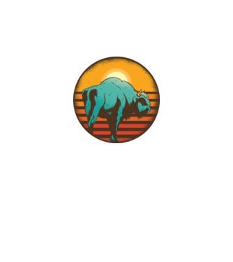 Bison sunset minta fekete pólón