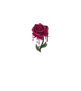 Bleeding Rose minta szürke pólón