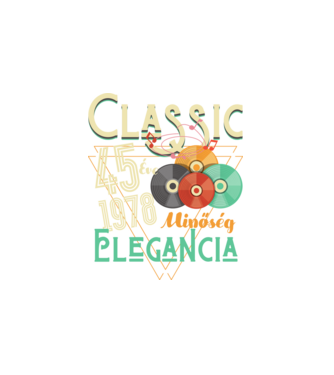 Classic 45 éve minta fehér pólón
