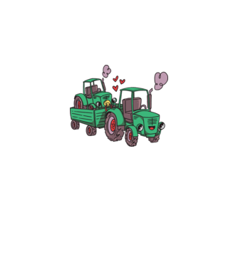 Cuki traktor minta fehér pólón