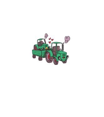 Cuki traktor minta fehér pólón
